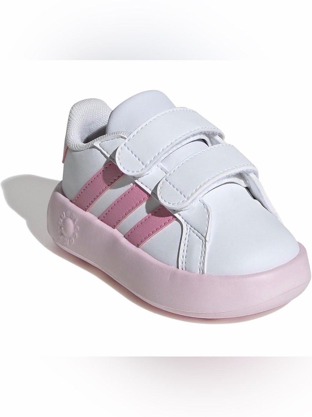 Adidas Baby Girl's Grand Court 2.0 (Toddler) White/Bliss Pink/Clear Pink Sz 9.5K